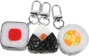 KOMBIUDA 3pcs Sushi Keychain Car Keyring Pendant Backpack Keychain Hanging Pendant Keychains Keychain Ornament Cute Purse Charms Backpack Pendants Keychain Charm Sushi Style Plastic