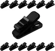 FENGWANGLI Earphone Wire Clip Headphone Mount Cable Clothing Clip Earbud Clip to Keep Earphone/Microphone Cord in Place for 1.5mm Wire Diameter Round Wire Earphone,12 Pcs (Black)
