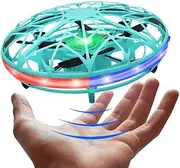 LED Hand Drone, Hand Operated Drones for Kids with 5 Sensors, Hands Free Mini Drones Small UFO, Hand Controlled Flying Ball (Blue)