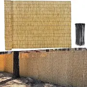 Bamboo Reed Fencing Patio Privacy Screen Bamboo Fence Roll Eco-Friendly Privacy Balcony Backyard Divider for Outdoor Yard Patio Garden(3 * 20ft(91 * 600cm))