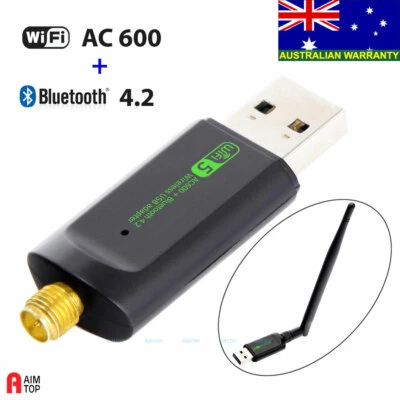 AC600 5.8G / 2.4G Dual Band USB WiFi Dongle + Bluetooth 4.2 2-IN-1 w/ Antenna