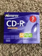 New Sealed Memorex CD-R 5 Pack 700mb 80min 52X