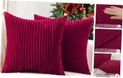 Christmas Decorative Throw Pillow Covers 16X16 16" x 16" (Pack of 2) Burgundy