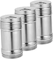 Hoement Stainless Steel Condiment Jars Set Pepper Salt Sugar Shaker for Outdoor BBQ Random Color