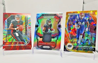Falcons 3 card lot Bijan Robinson, Kyle Pitts, Michael Penix JR