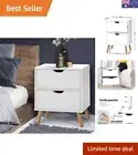 Bedside Table White Board Side Tables Storage Small Narrow Desk Chest of Draw...