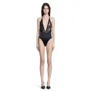 [GIVENCHY] Bodysuit in Chandelier Lace and Jersey Black