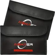 2PACK 8"X 5" Fireproof Money Bag,Small Fireproof Bag,Fireproof Wallet Bag, Non-I