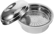 LOPUNER Microwave Rice Cooker Steamer Bowl Versatile Food Heating Container for Dumplings Buns and Rice Capacity Design Easy to Use with Cover for Home Cooking