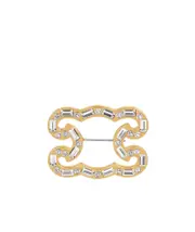 Triomphe Frame Sparkle Brooch in Strass, Brass with Gold Finish and Steel One size gold
