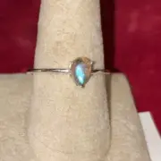 sterling silver stackable ring Size 7 Labradorite