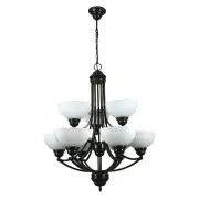 Houston 9 Light Pendant, Bronze