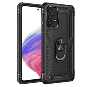 For Samsung Galaxy A53 5G Case, Military Grade 360 Degree Rotating Metal Magnetic Ring Car Mount Holder Kickstand Shockproof Heavy Duty Cover (Black)