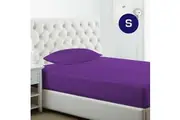 Purple 1000TC Silk Silky Feel Satin Fitted Sheet+Pillowcase