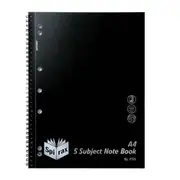 Spirax P596 PP 5Subject N/book A4 250P Blk S/O Pk5