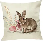 ULDIGI Easter Rabbit Pattern Cushion Cover Creative Decorative Pillowcase for Home Office Cafe and More Soft Wear Resistant Elegant Texture Present Choice Insert Not Included