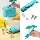 Silicone Icing Piping Cream Pastry Bag 6 Nozzle Set Cake Decor Baking Tool