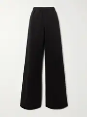 [RE/DONE] RE/DONE - Hanes Organic Cotton-jersey Wide-leg Track Pants - Black - medium medium Black
