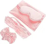VINTORKY 1 Set Bridesmaid Proposal Set Silk Eye Mask Hair Scrunchy Headband Wedding Party Favors for Flower Bridesmaids Comfortable Sleep Accessories for Special Occasions