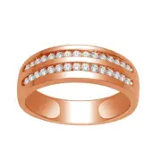 1/2Ct Diamond Wedding Band Ring Size 6.5 in 10k Rose Gold Color H-I, Clarity I2