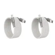 2x EFM Mag-Coil 2m Male USB-C Cable Charging Data Cord 100W For Samsung S23+ WH
