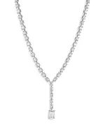 Bloomingdale's Fine Collection Certified Lab Grown Emerald Cut Diamond Lariat Necklace in 18K White Gold, 15.85 tcw