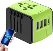 International Wall Charger - International Charger Travel Charger | USB Charger Travel Plug Adapter, Fast Charging Type C Adapter Portable Charger with 4 Outlets