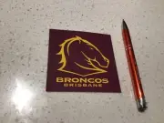 BRISBANE BRONCOS RUGBY OFFICIAL TEAM STICKER, NRL CHAMPIONS PREMIERS ,QLD,