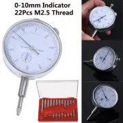 Test Gauge Dial Indicator 0-10mm 0-90-0 10.6*5.8*4.5cm 22Pcs 4.17*2.3*1.8inch