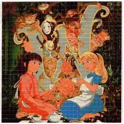 Alice in Wonderland Spirited Away Blotter Art Perforated Paper Psychedelic 7.5"