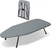 [SYAMEET] Metal Tabletop Ironing Board，Foldable Iron Board，Small Ironing Board with Heat Resistant Cover and 100% Cotton 8mm Thicken Pad，Metal Mesh Panel Portable Iron Board.(Size：81 * 30.5 * 15CM)