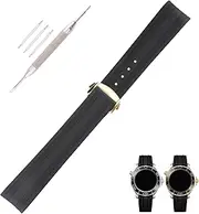 [Topuly] Silicone Watch Band replacement for Omega Seamaster diver 300 300m Speedmaster aqua-terra 150m AT150 Speedmaster Moonwatch Professional 42mm Curved End Steel Buckle Rubber Strap Wirstband for