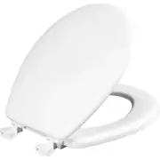 Toilet Seat Round Closed Front Lift-Off Enameled Wood With High Gloss White