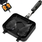 Taiyaki Fish-shaped Cake Pan, Non-stick Waffle Cake Maker with Long Handle,