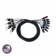BravoPro PM008B-03 3M 8-way Multicore 3-pin XLR Female to 6.35mm TRS Jack Plug