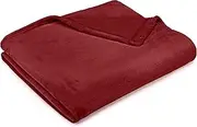 Amazon Basics Throw Blanket, Not Heated, Made of Soft Velvet Plush, 168 x 229 cm, Burgundy