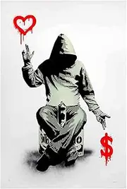 Banksy(Love -6) Famous Oil Paintings Reproduction Giclee Canvas Prints on Canvas Artwork Pictures on Canvas Wall Art for Home Office Decorations(70x100cm_28x39in,Unframed)