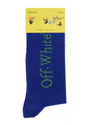 Off-white Kids Bookish Logo Cotton-blend Socks - Blue 1 (XS)
