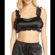 NWT JASON WU SATIN RUFFLES CROPPED TOP SZ M