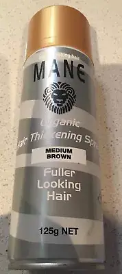 MANE Hair Thickening Spray - MED BROWN, fuller looking head of hair in seconds