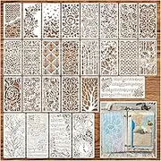 Stencils for Crafts Reusable Texture Branches Background Stencil Vintage Layering Leaf Floral Templates for Painting on Wood Scrapbook Furniture Card Canvas Paper (crafts26)