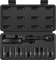 13-Piece 1/4 Drive Socket Set, SAE (3/16- 11/32), Deep