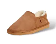 FIRESIDE BY DEARFOAMS Hobart Genuine Shearling Closed Back Slipper - Suede - 10