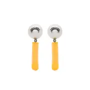 [Moschino] Moschino Logo-engraved Clip-on Earrings ONE SIZE SILVER/YELLOW