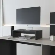 Black Monitor Stand | Melamine & Particle Board | Ergonomic Riser