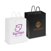 100x Laminated Carry Bag-Medium Paper Bags Gifts Promotion Unprinted Merchandise