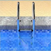 Swimming Pool Ladder,3-Step Double Handrails Stairs,Preventing Slips Steps Ladder,for Pools of Any Indoor and Outdoor,Bearing Weight 250kg