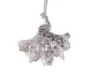 Christmas Tree Ornaments - Silver Peacock