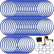 50 Pcs Agility Rings with Storage Bags 15 Inch Agility Training Rings Hoop Exercise Ring Plastic Speed Rings Jumping Hoops for Sports Soccer Football Gymnastics Practice Games