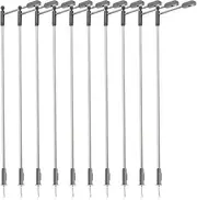 10pcs Miniature Model Railway Train Lamp Post Lights Outdoor Bright White Stainless Steel 1:100 3v for Garden Yard Building Layout